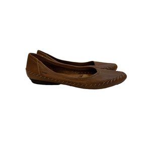 Born Yara Ballet Flat Size 9 Womens Whiskey Brown Leather Slip On Round Toe